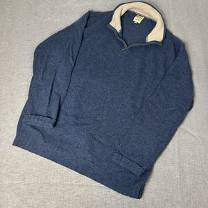 BILLS KHAKIS Men's 100% Wool Khaki Tan 1/4 Zip Pullover Sweater, Made in USA, L